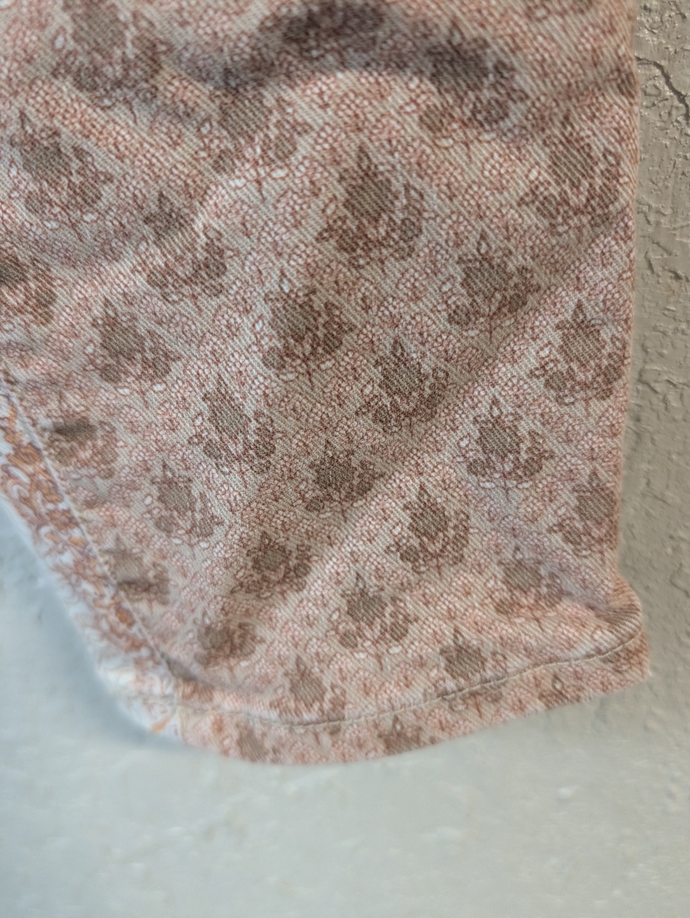 Patchwork Skinny Jeans 8 Blush Low Rise Paisley Floral Boho Festival Denim Fem - Picture 7 of 9